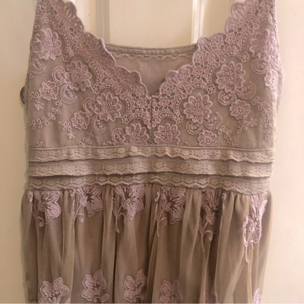 Sheer Floral Lace Midi Slip Dress Size Medium - Picture 3 of 5